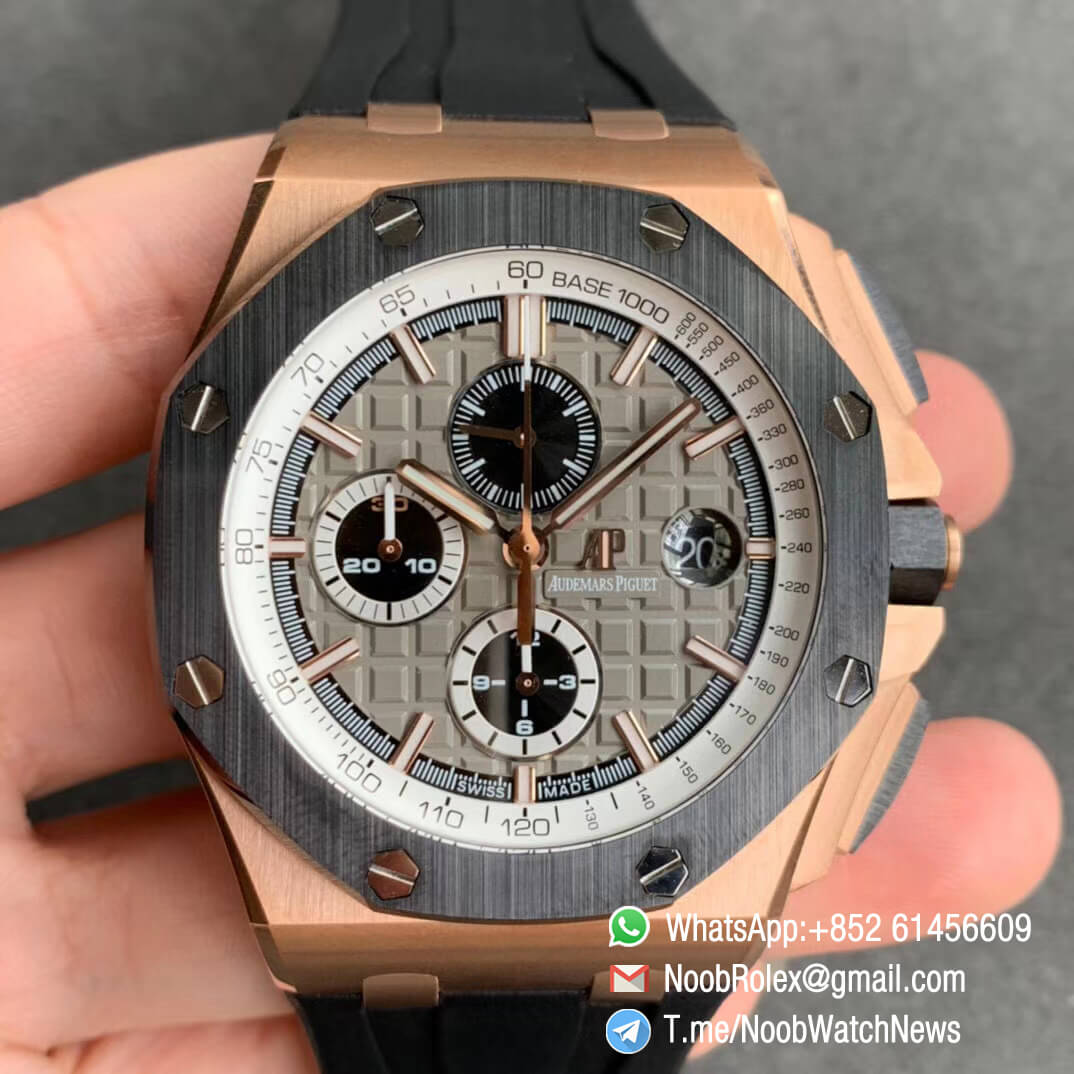 Jf Sup Clone Royal Oak Offshore 26416ro Pride Of Germany Limited Edition 44mm Rose Gold Plated Case On Black Rubber Strap A3126 Noob Watch The Best Swiss Replica Watches From
