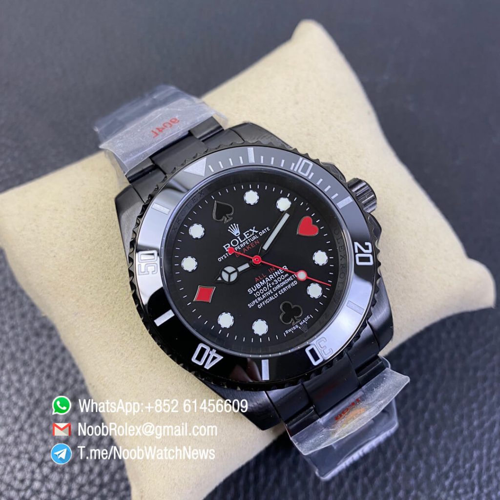 Blaken Submariner Poker Dial 40mm ALL In DLC Black Case 904L Matel ...